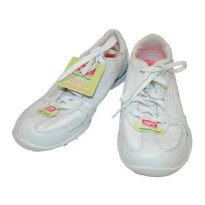 Skechers Womens 7.5 Breathe Easy Just Relax White Memory Foam Sneakers